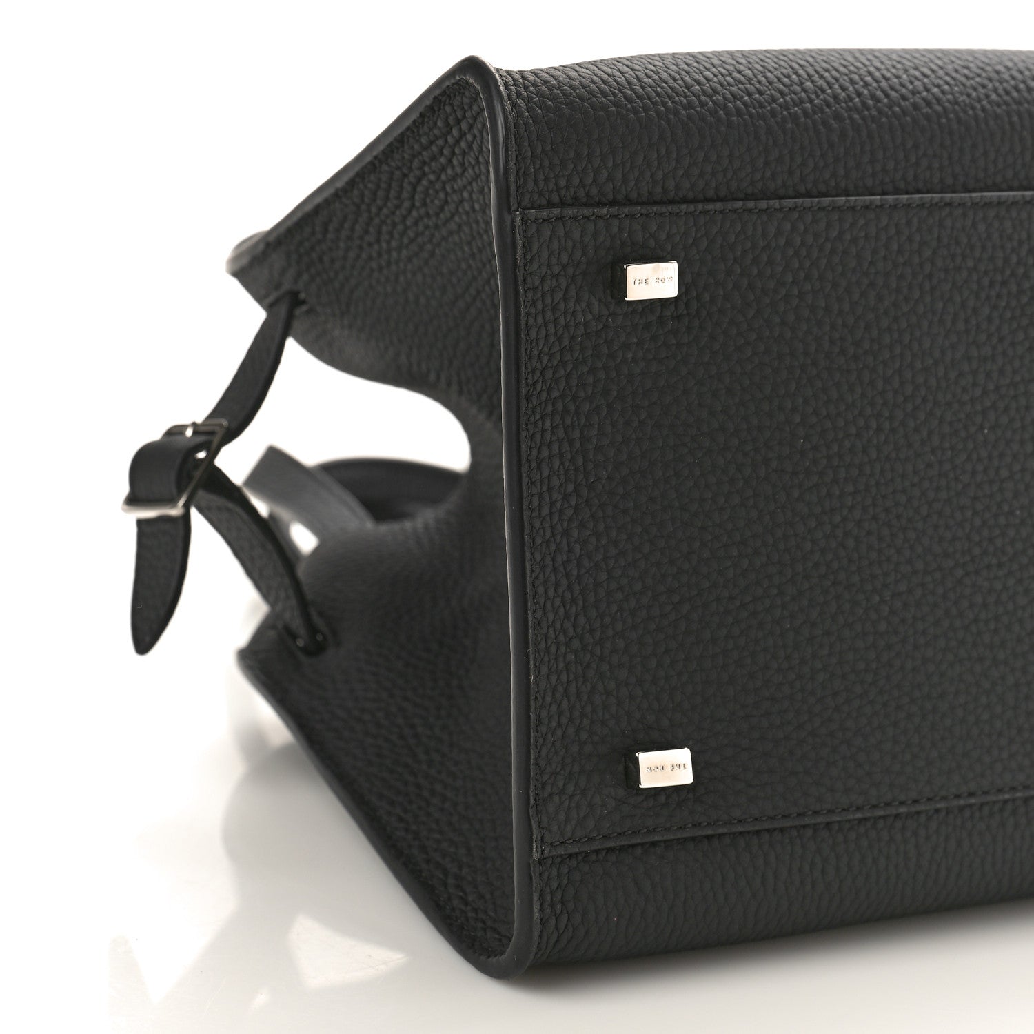 The Row Grained Calfskin Soft Margaux 10 Bag Black 8 of 9