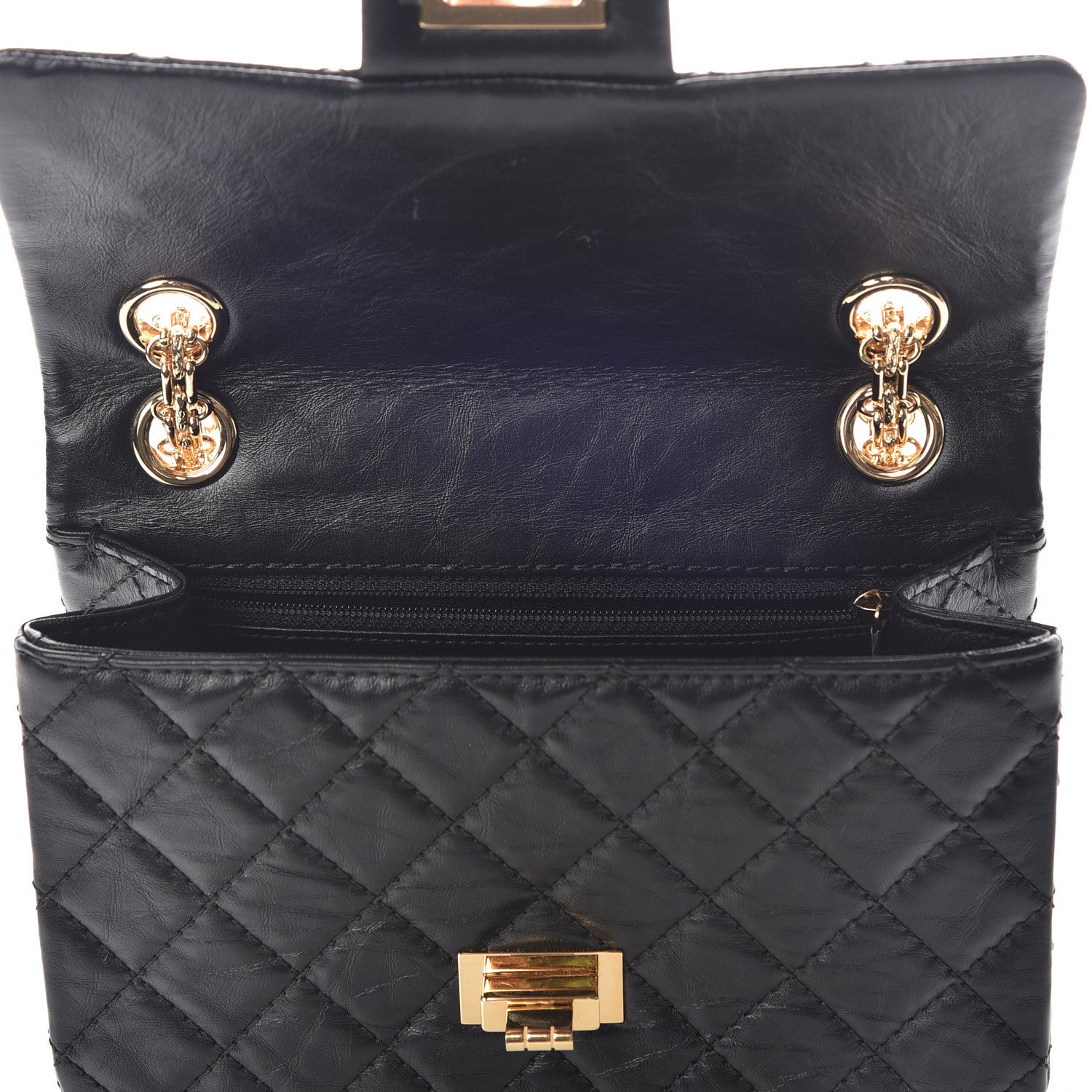 Chanel Aged Calfskin Quilted 2.55 Reissue Mini Flap Black 8 of 11