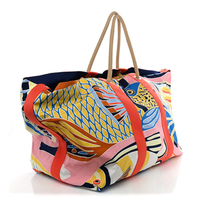 Hermes Cotton Traffic Jam Beach Bag Marine Rose 3 of 11