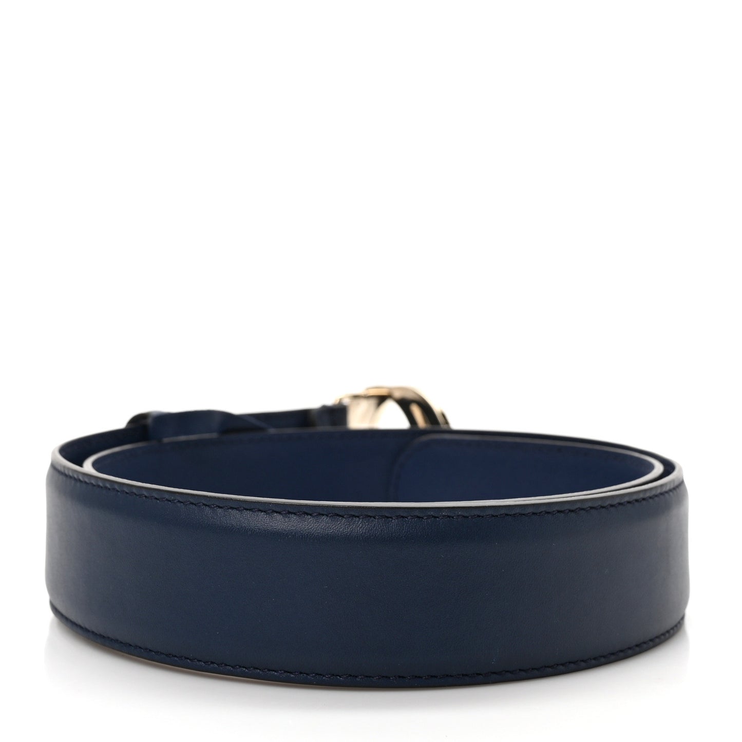Moon Calfskin Interlocking G 37mm Belt 80 32 Cobalt Blue