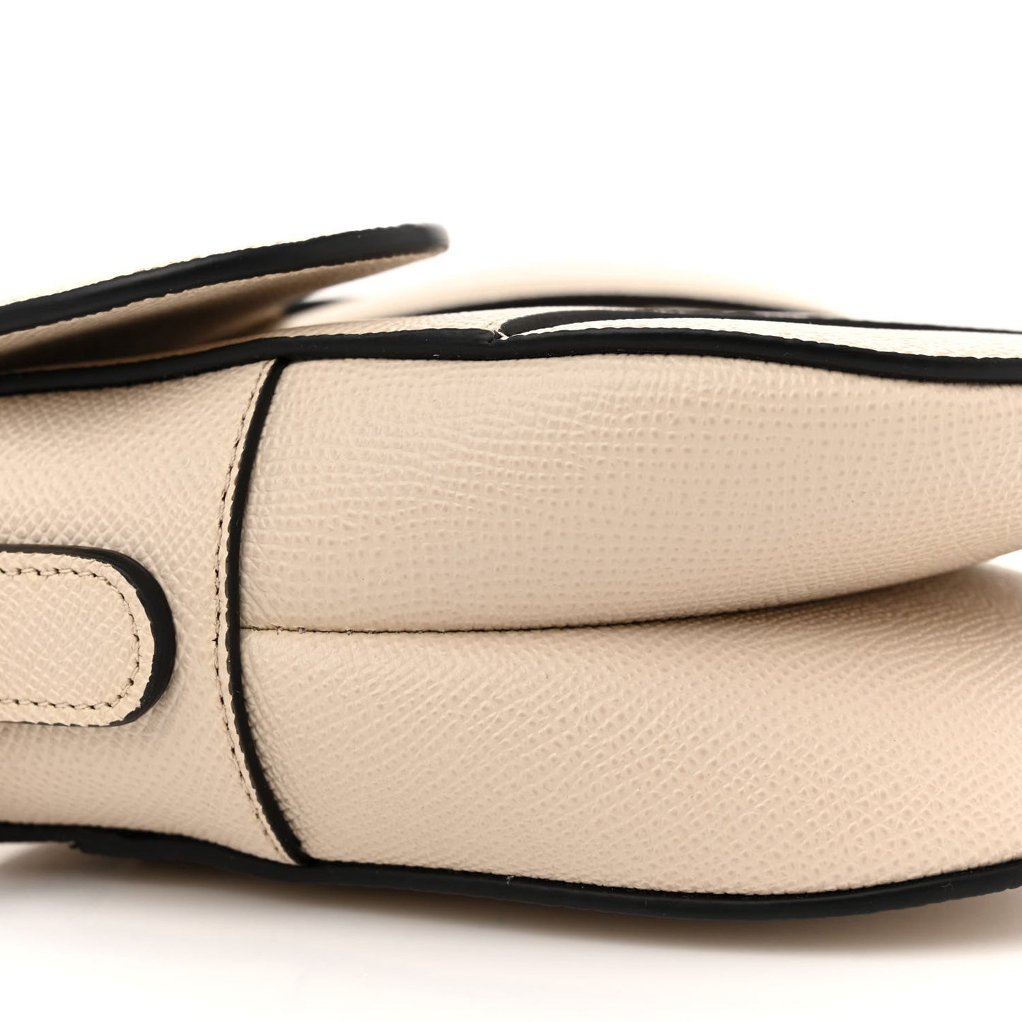 Grained Calfskin Saddle Bag With Strap Hazelnut