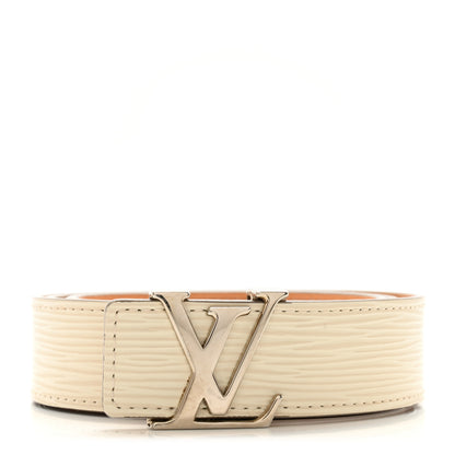 Louis Vuitton Epi LV Initiales Belt 85 34 Ivory 1 of 10