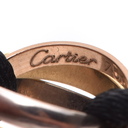 Cartier 18K Pink Yellow White Gold Trinity Adjustable Cord Bracelet Black 4 of 5