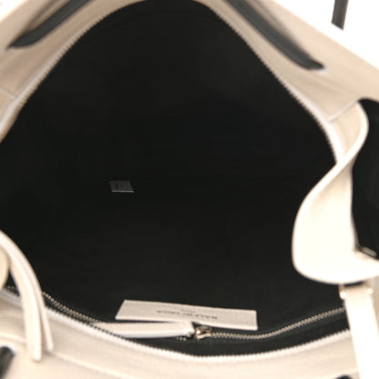 Balenciaga Calfskin Medium Logo North South Shopping Tote White 5 of 9
