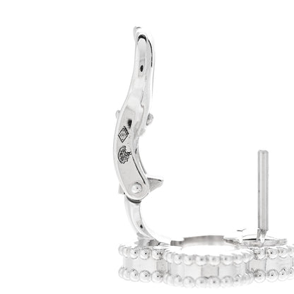 Van Cleef & Arpels 18K White Gold Mother of Pearl Vintage Alhambra Earrings 4 of 6