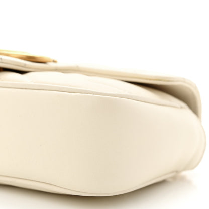 Gucci Calfskin Matelasse Super Mini GG Marmont Shoulder Bag White 11 of 12