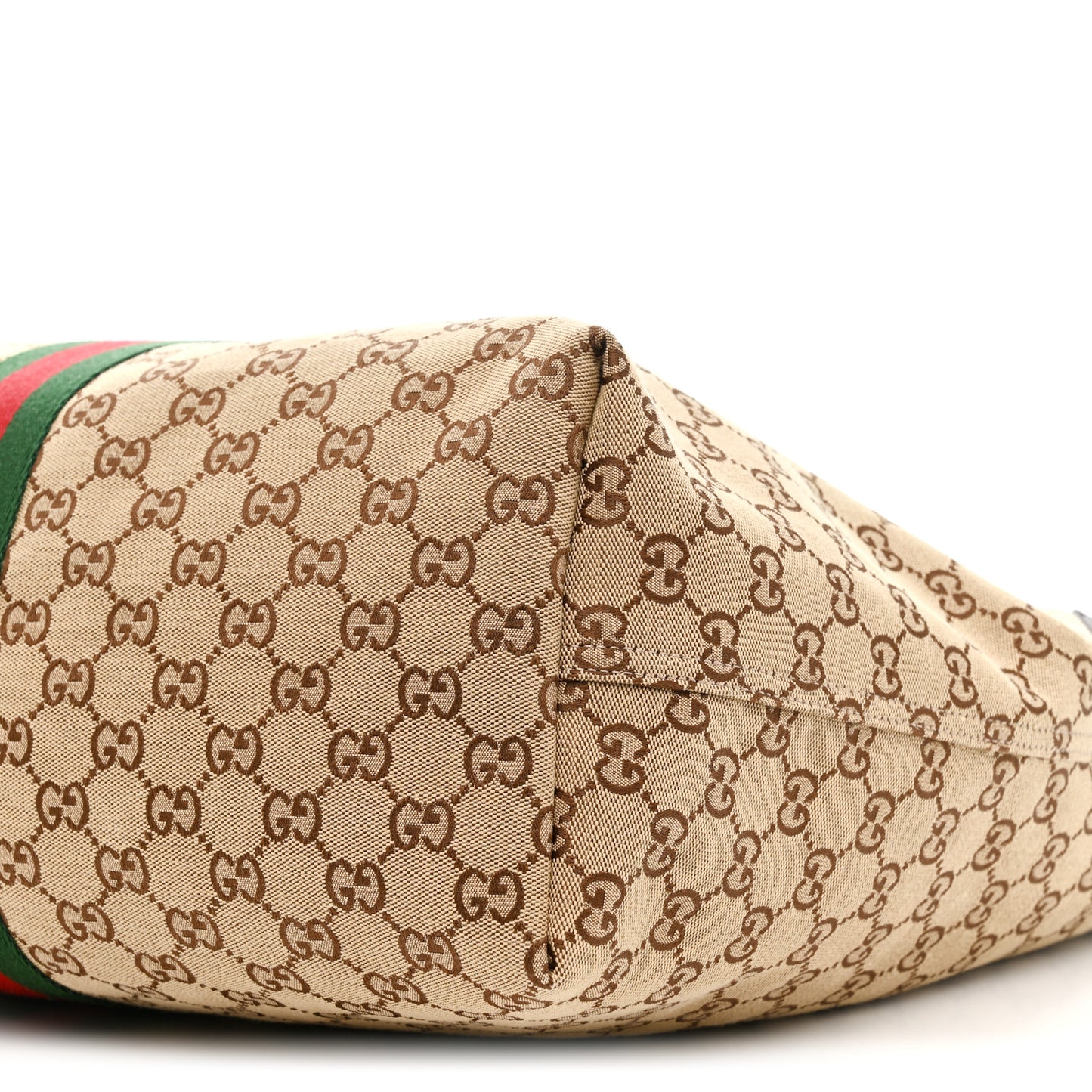 GG Monogram Web Large Giglio Tote Beige Brown