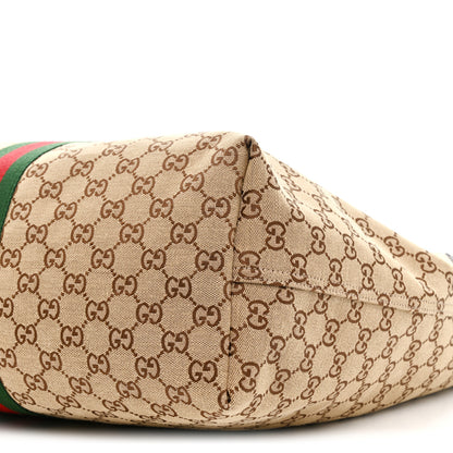 Gucci GG Monogram Web Large Giglio Tote Beige Brown 9 of 9