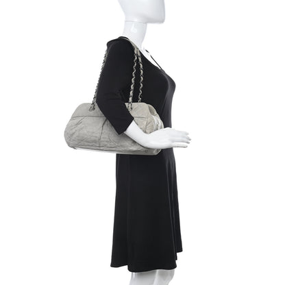 Chanel Iridescent Calfskin Chic Quilt Bowling Bag Grey 2 of 10