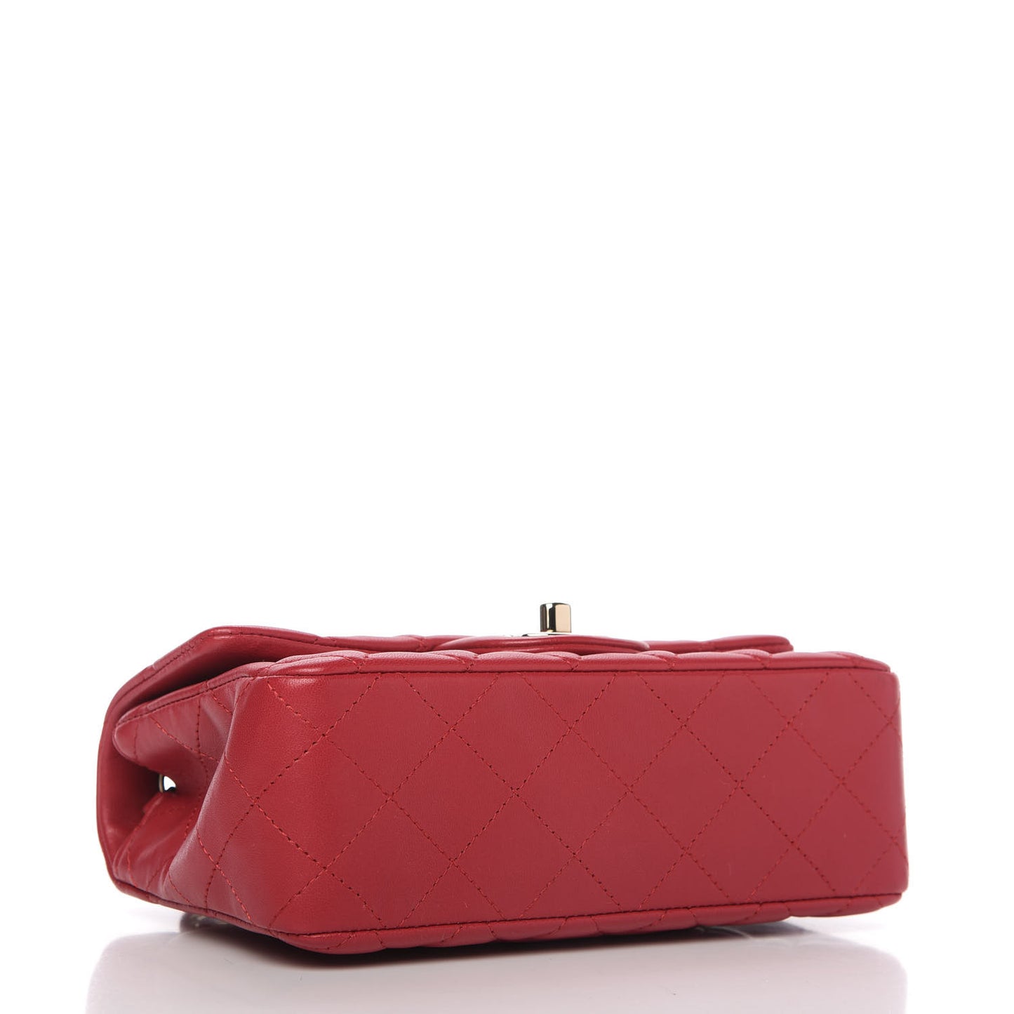 Lambskin Quilted Mini Rectangular Flap Red