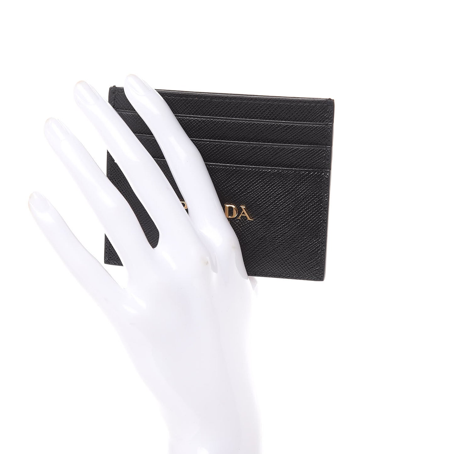 Saffiano Metal Card Holder Black
