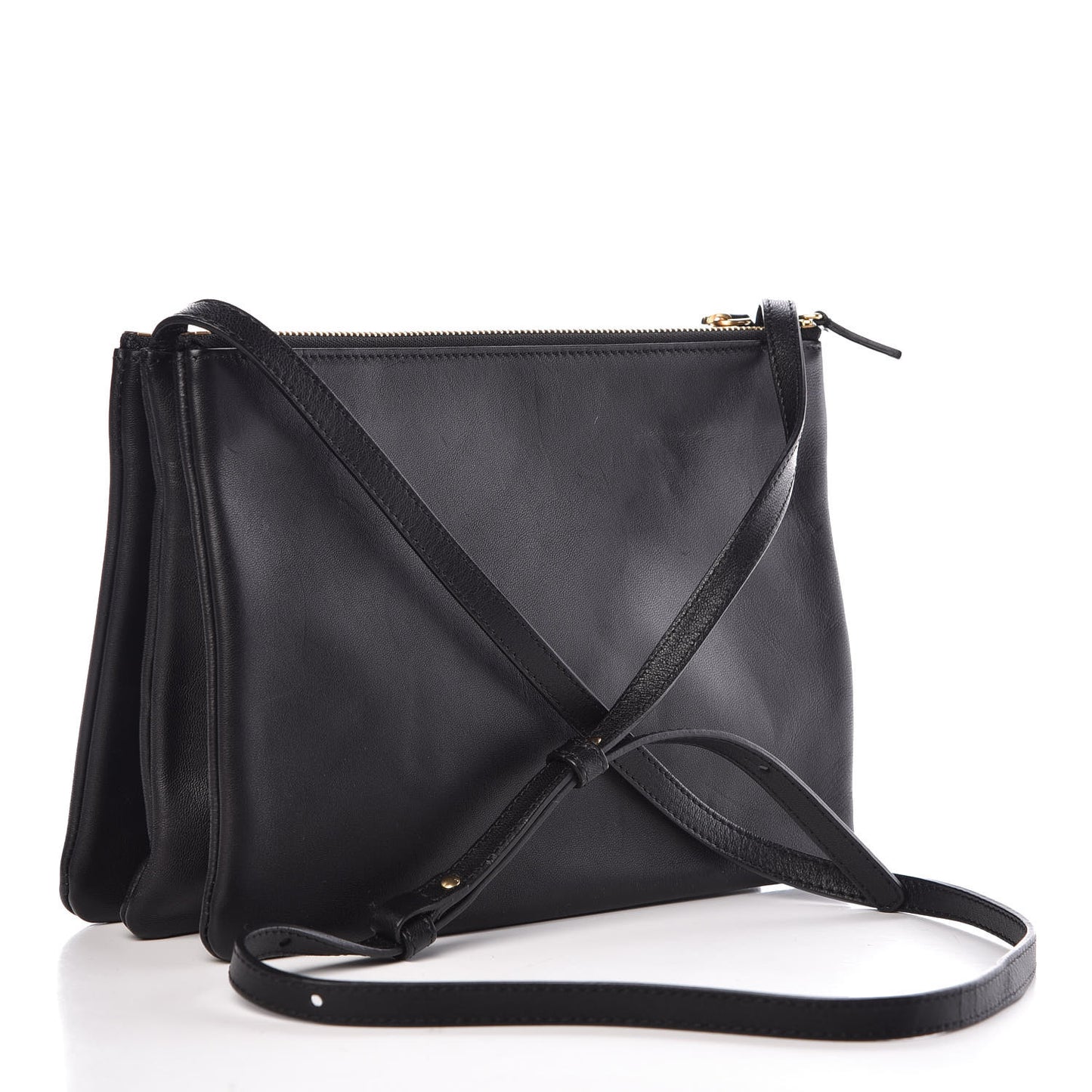 Lambskin Large Trio Crossbody Bag Black