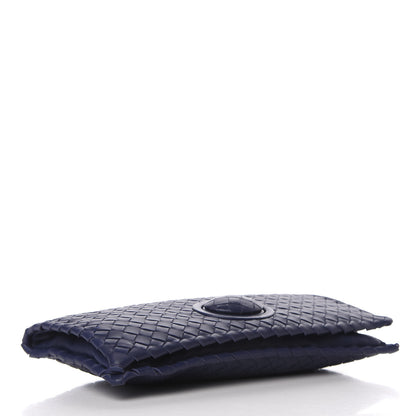 Bottega Veneta Nappa Intrecciato Turnlock Clutch Atlantic 4 of 9