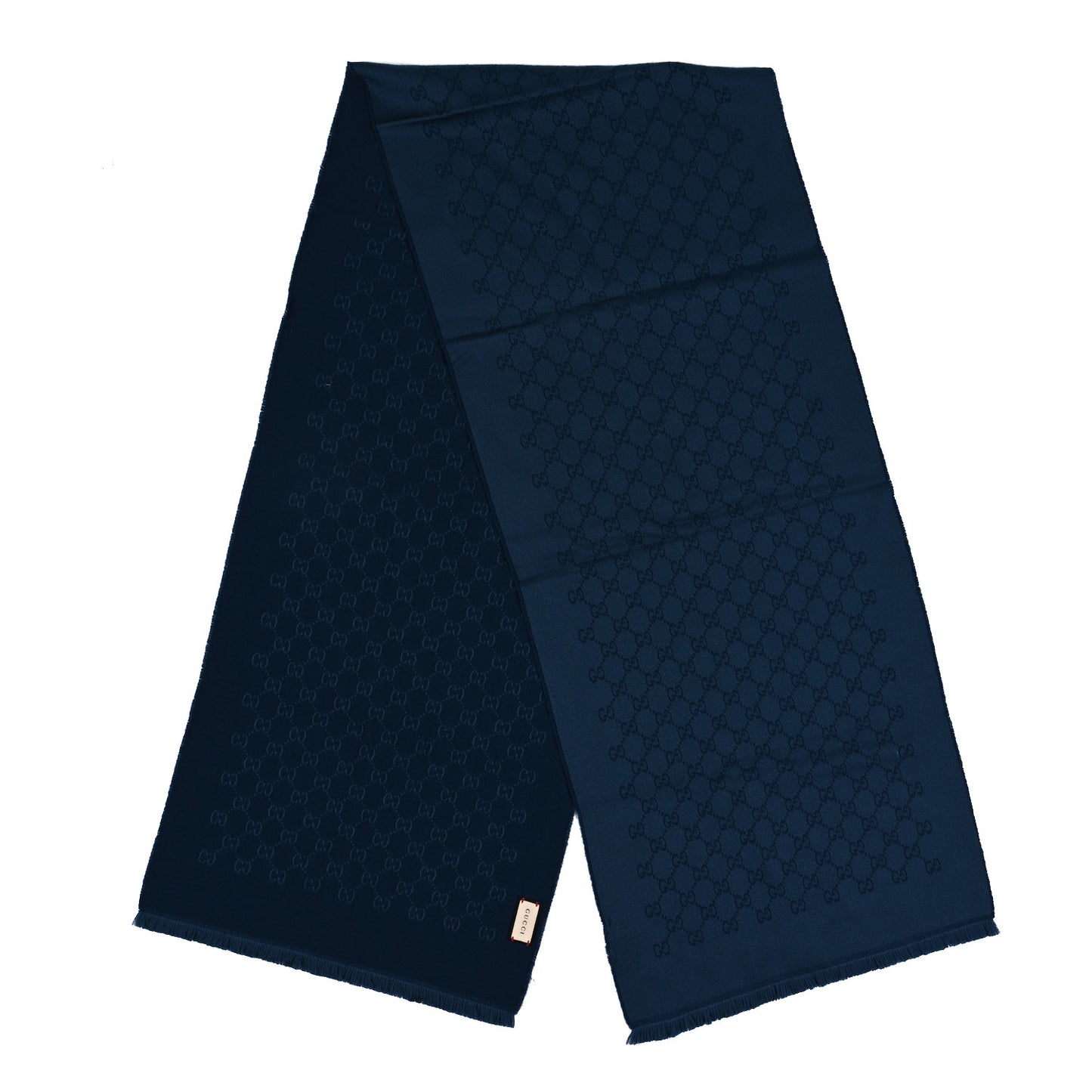 Wool Monogram Scarf Blue