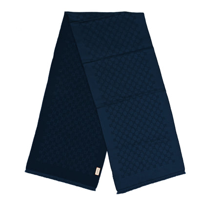 Gucci Wool Monogram Scarf Blue 2 of 3