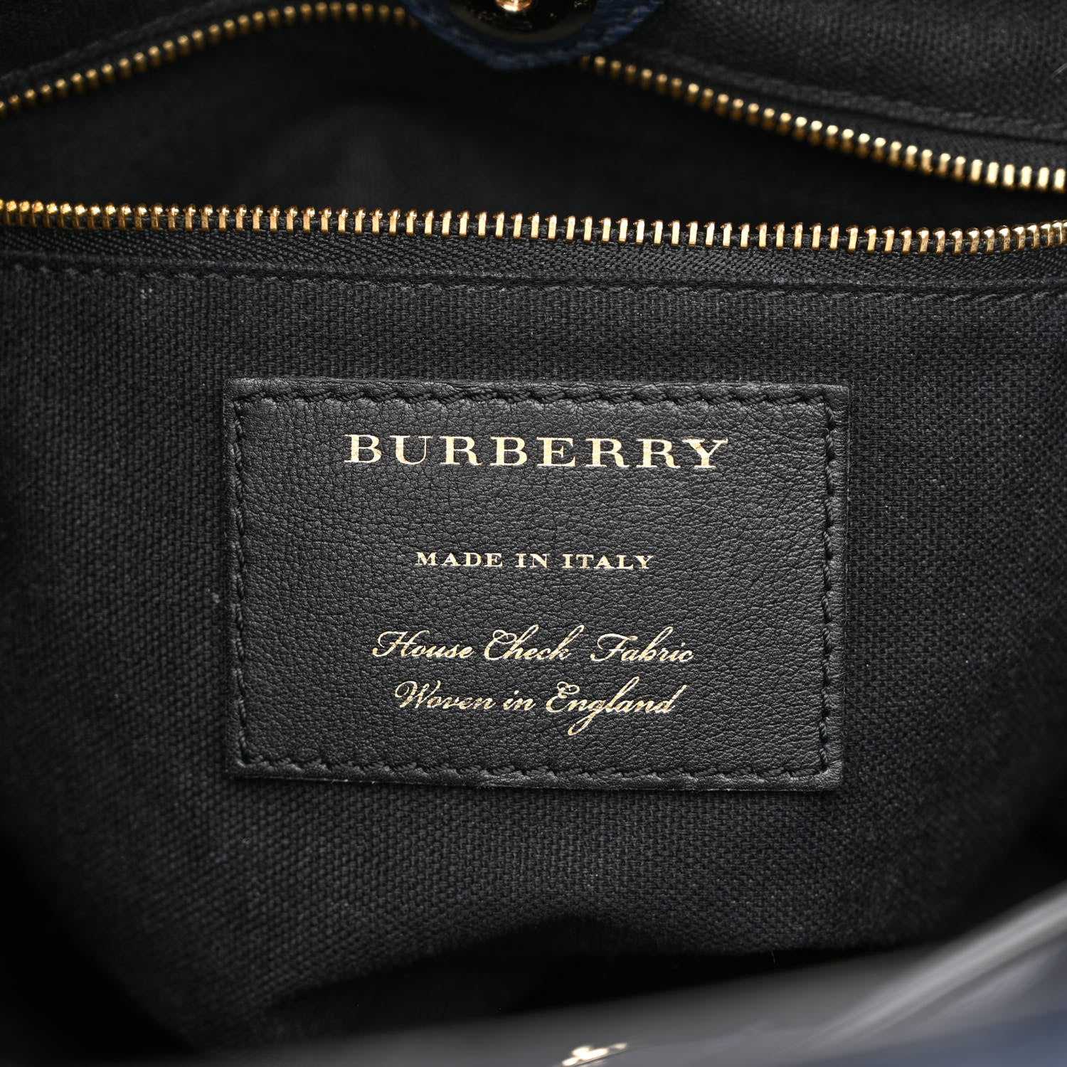 Burberry Grainy Calfskin House Check Small Banner Tote Ink Blue 6 of 12