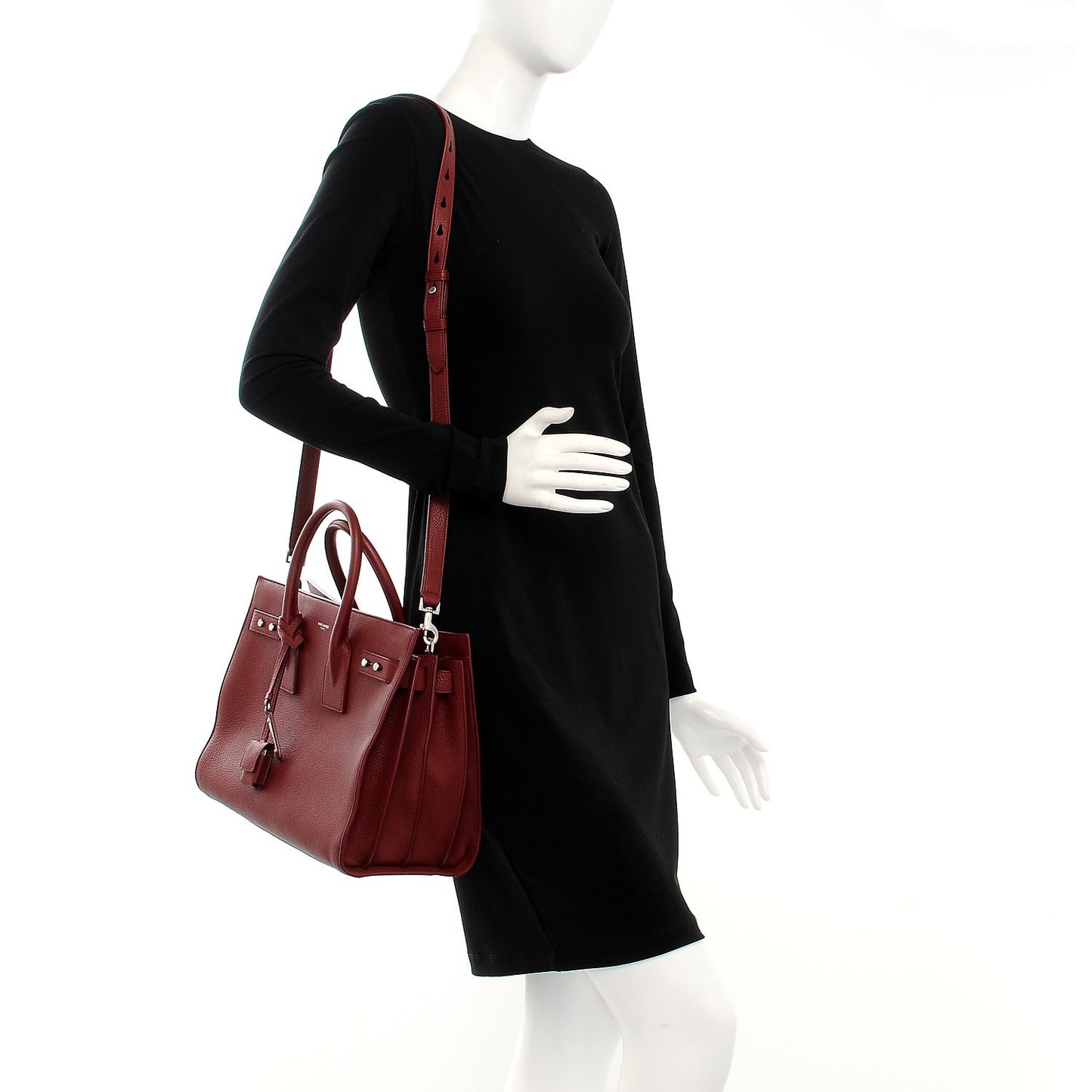 Grained Calfskin Small Supple Sac De Jour Dark Pallisandre