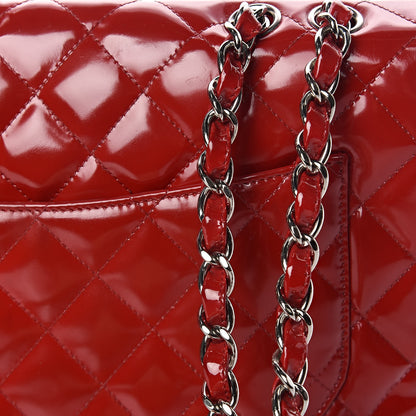 Chanel Patent Quilted Jumbo Single Flap Red 28 of 31