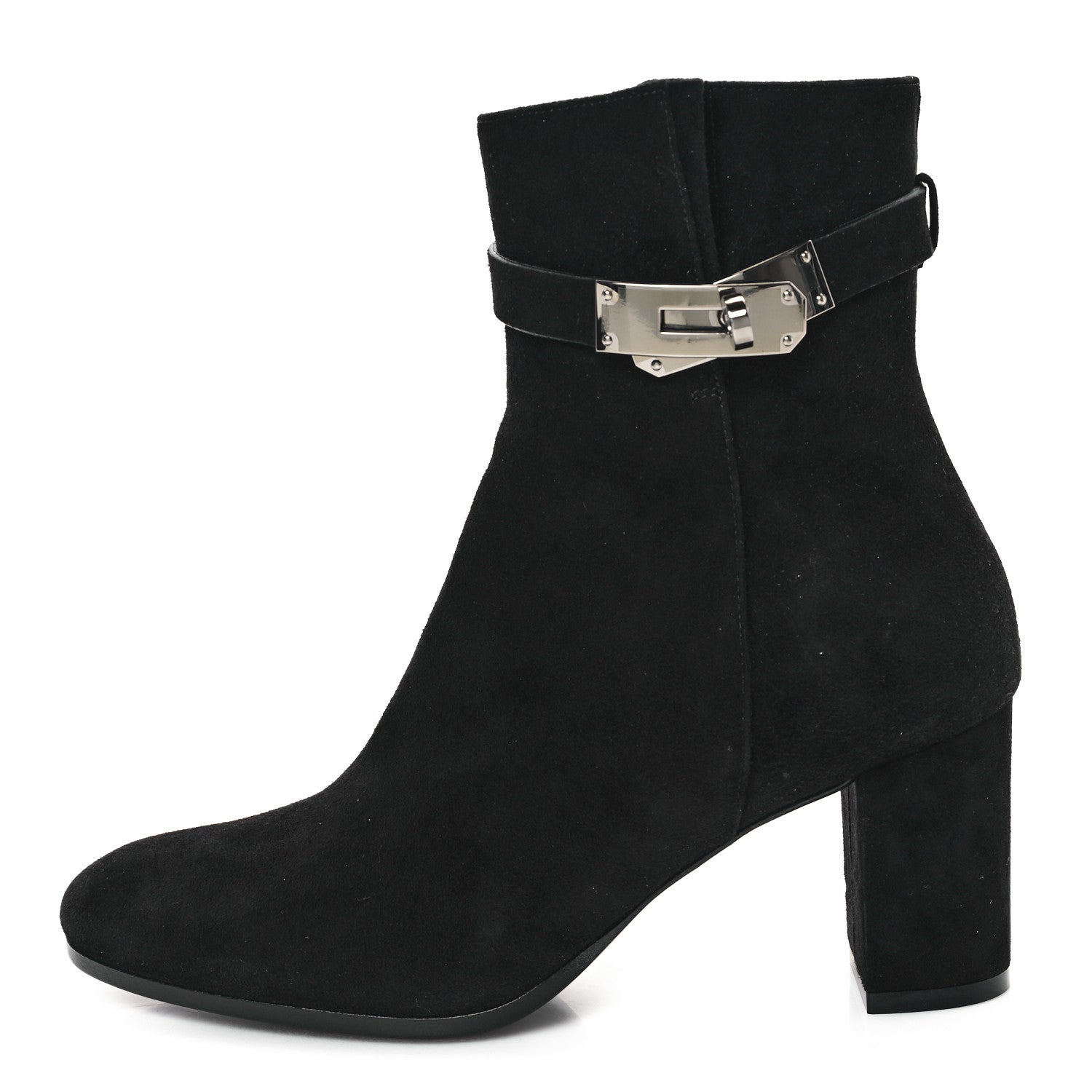 Hermes Suede Goatskin Saint Germain Ankle Boots 36 Black 1 of 9