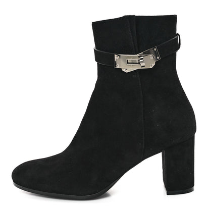 Hermes Suede Goatskin Saint Germain Ankle Boots 36 Black 1 of 9