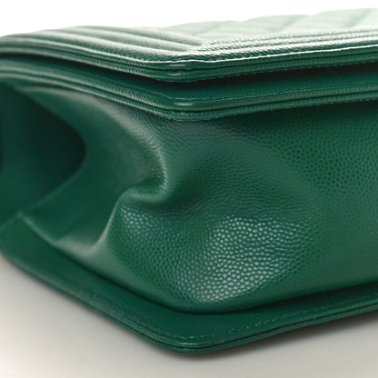 Chanel Caviar Quilted Medium Boy Flap Dark Green 8 of 10