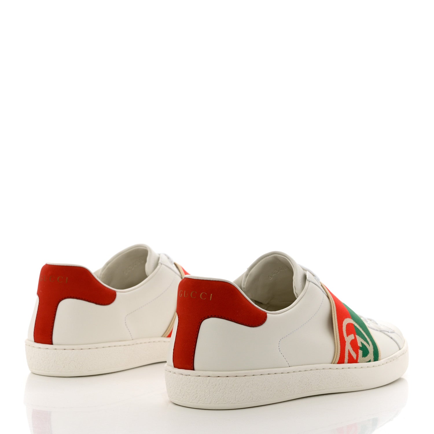 Gucci Calfskin Web Interlocking G Mens Ace Sneakers 8 White 4 of 9