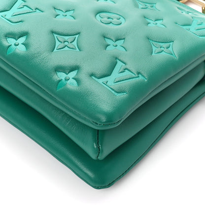 Louis Vuitton Lambskin Embossed Monogram Coussin BB Emeraude 9 of 9