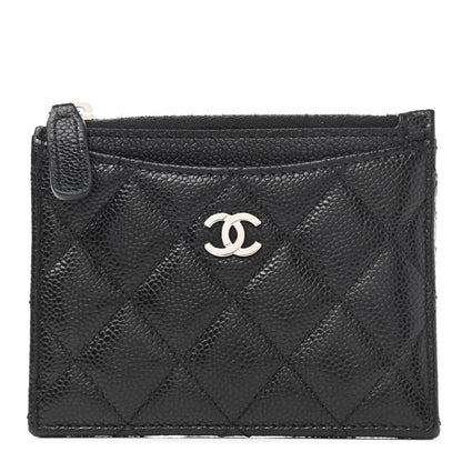 Chanel Caviar Quilted CC Zip Card Holder Black 1 of 8
