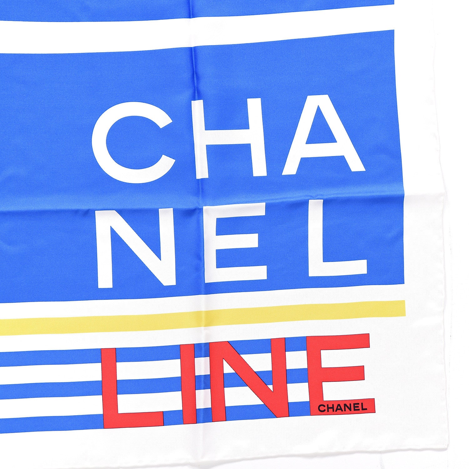 Chanel Silk Cruise Print CC Square Scarf Blue White 3 of 4