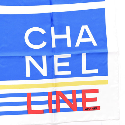 Chanel Silk Cruise Print CC Square Scarf Blue White 3 of 4