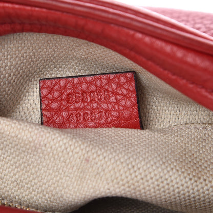 Gucci Pebbled Calfskin Mini Soho Chain Bag Tabasco Red 7 of 10