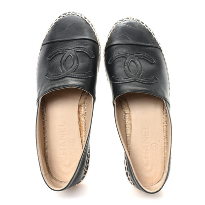 Chanel Lambskin CC Espadrilles 36 Black 2 of 9