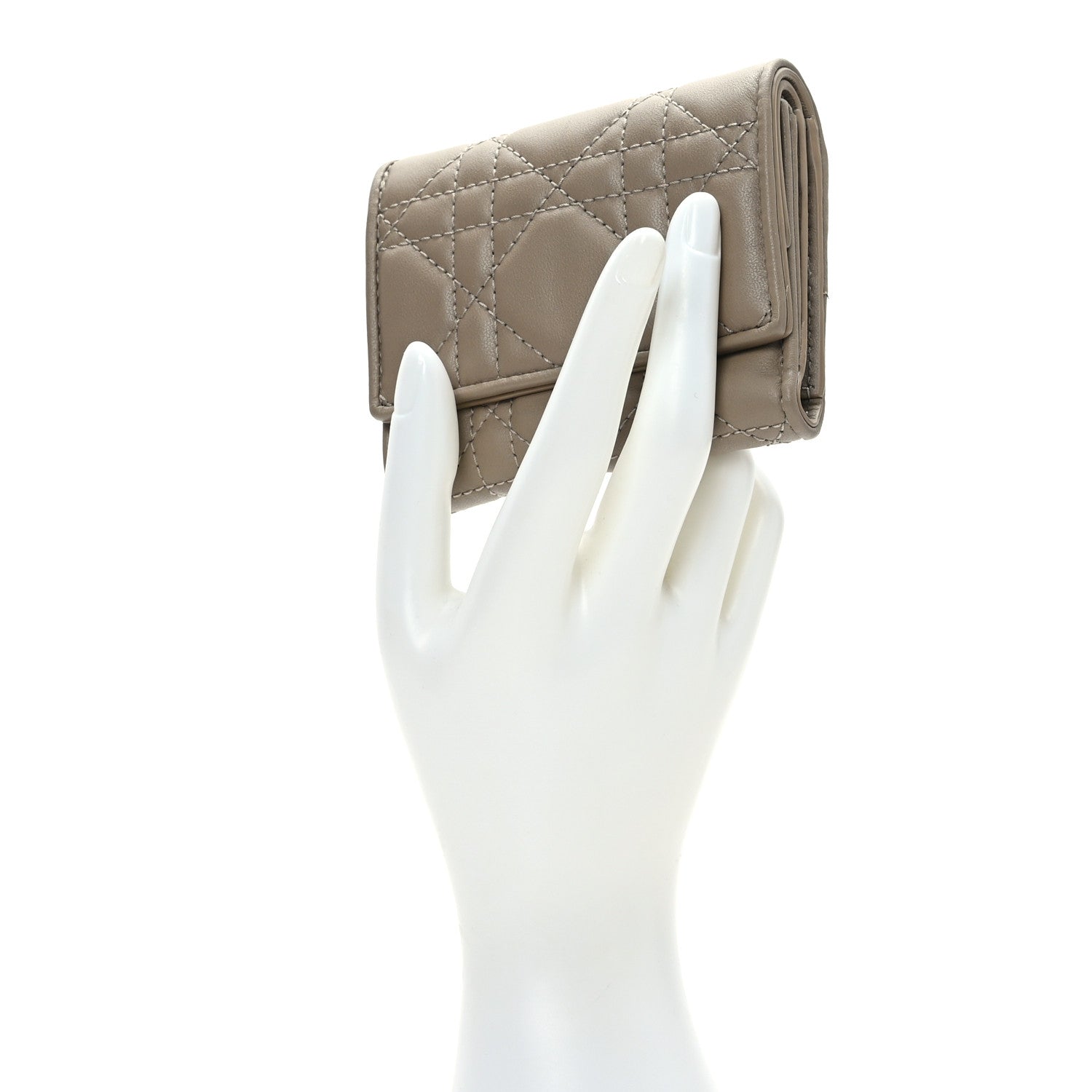 Christian Dior Lambskin Cannage Lady Dior Lotus Wallet 2 of 7