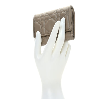 Christian Dior Lambskin Cannage Lady Dior Lotus Wallet 2 of 7