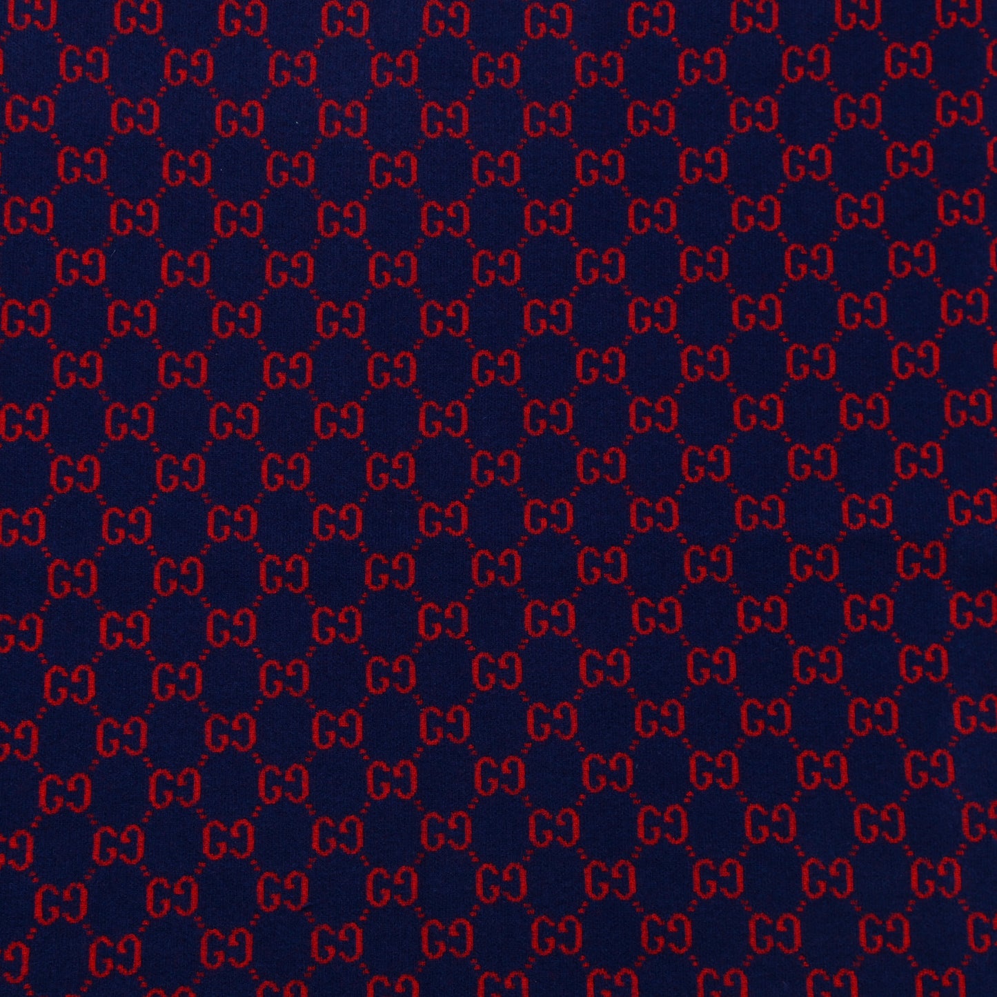 Wool GG Monogram Square Scarf Navy Red