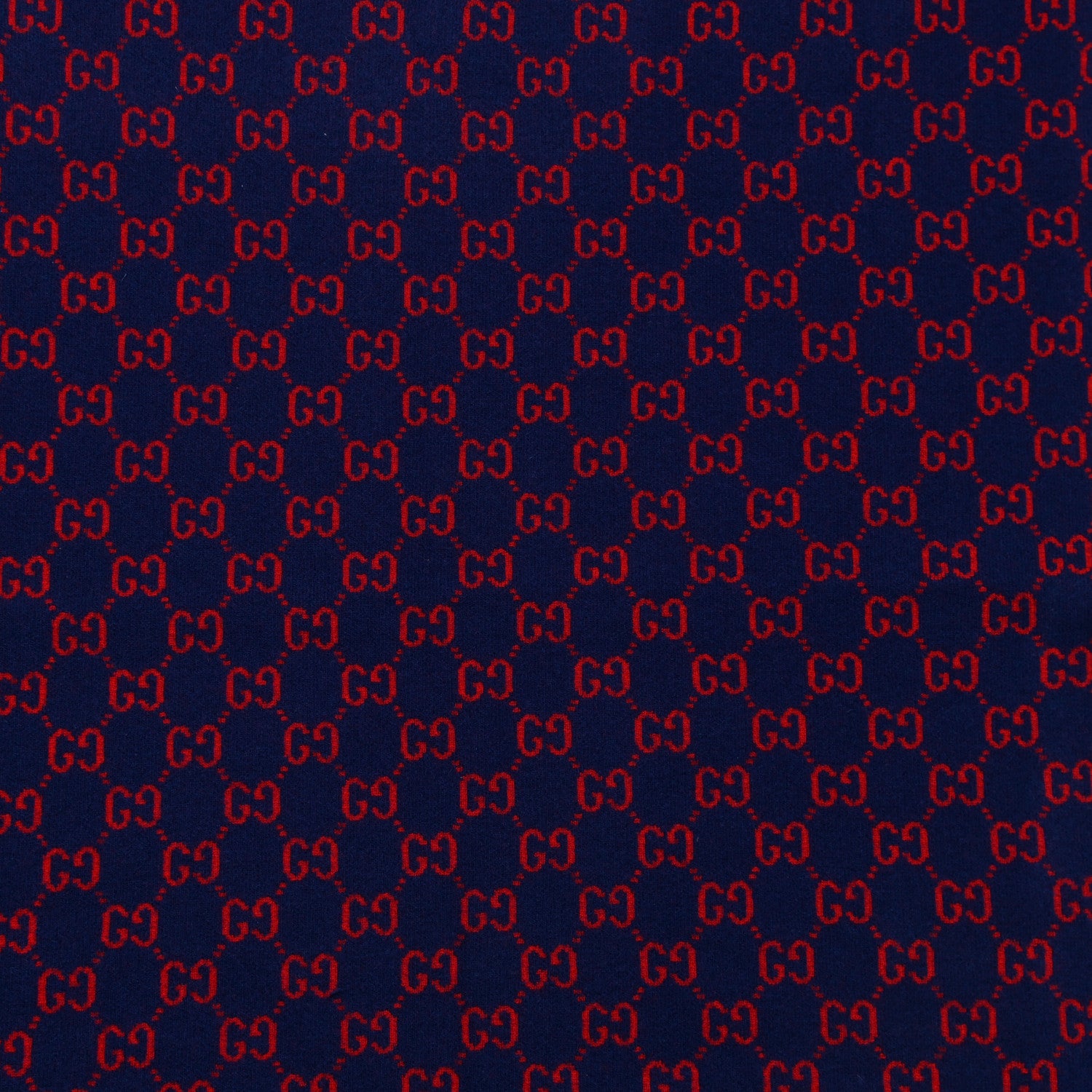 Gucci Wool GG Monogram Square Scarf Navy Red 2 of 5