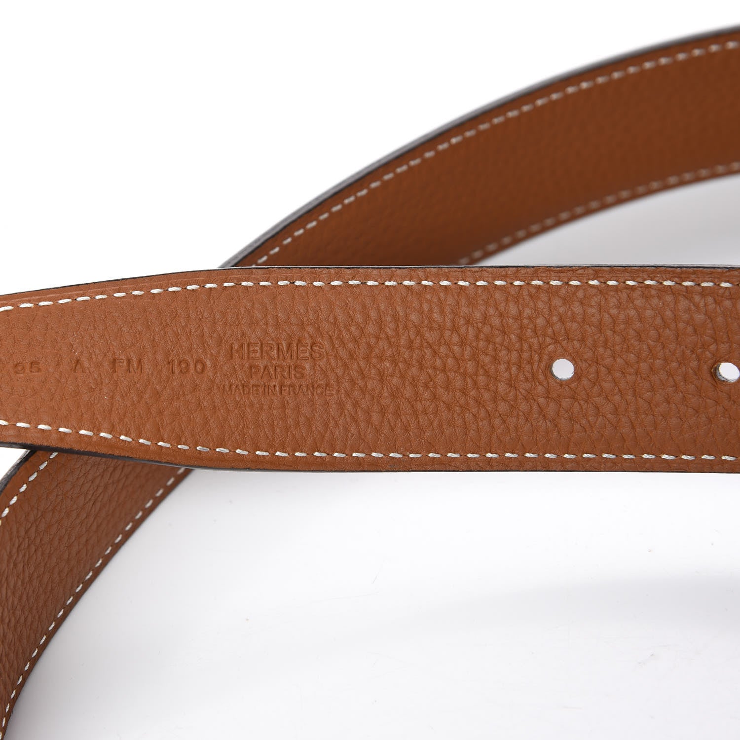 Hermes Box Togo 32mm H Belt 95 Black Gold 4 of 8