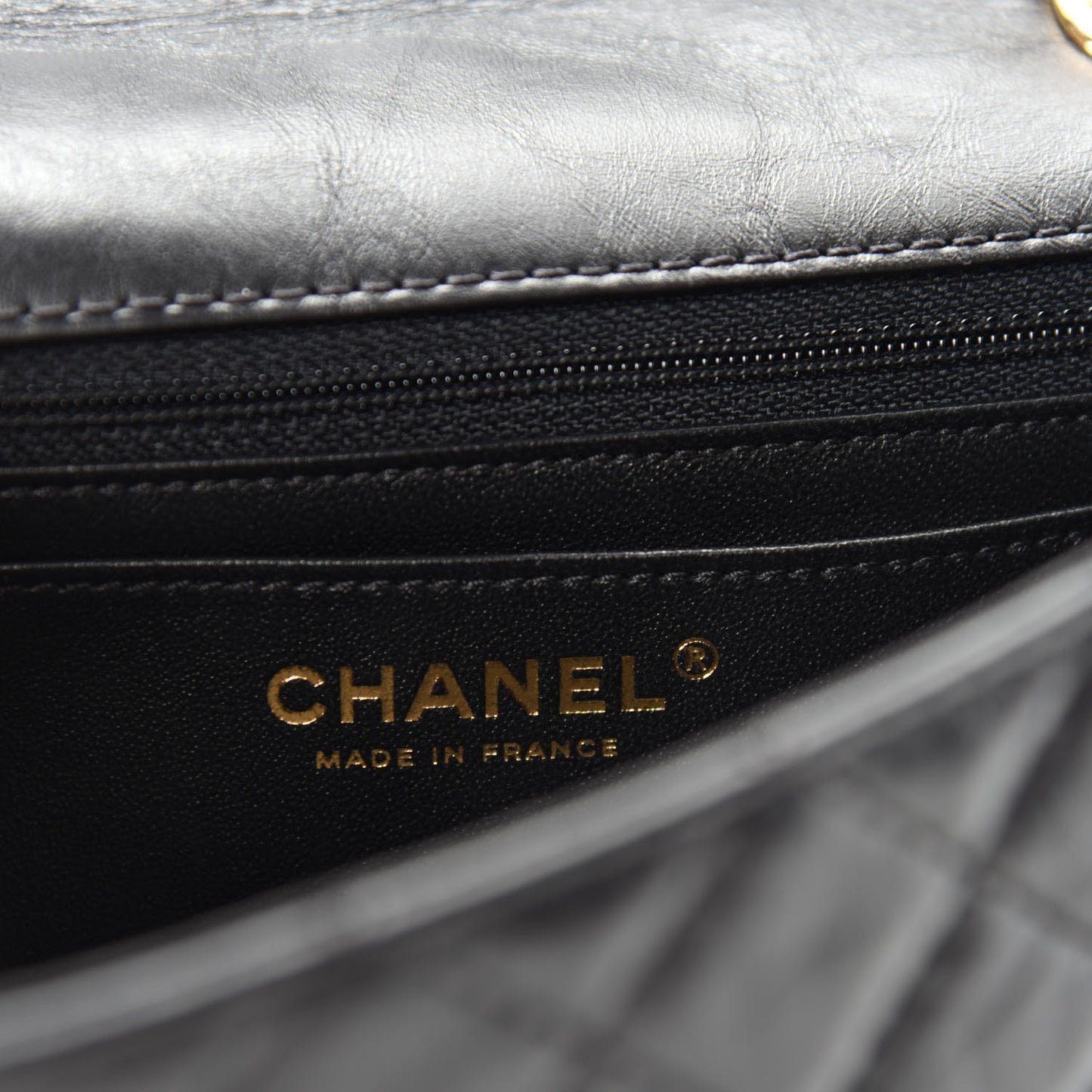 Aged Calfskin Quilted 2.55 Reissue Mini Flap Black