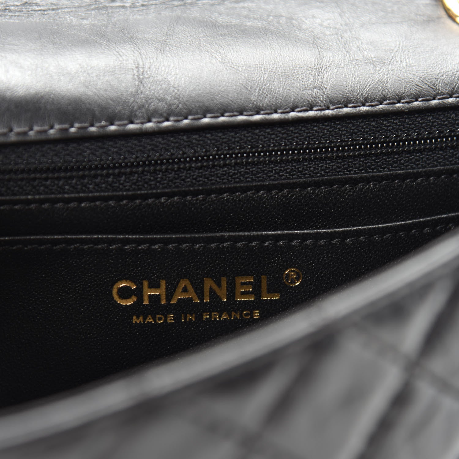 Chanel Aged Calfskin Quilted 2.55 Reissue Mini Flap Black 8 of 11