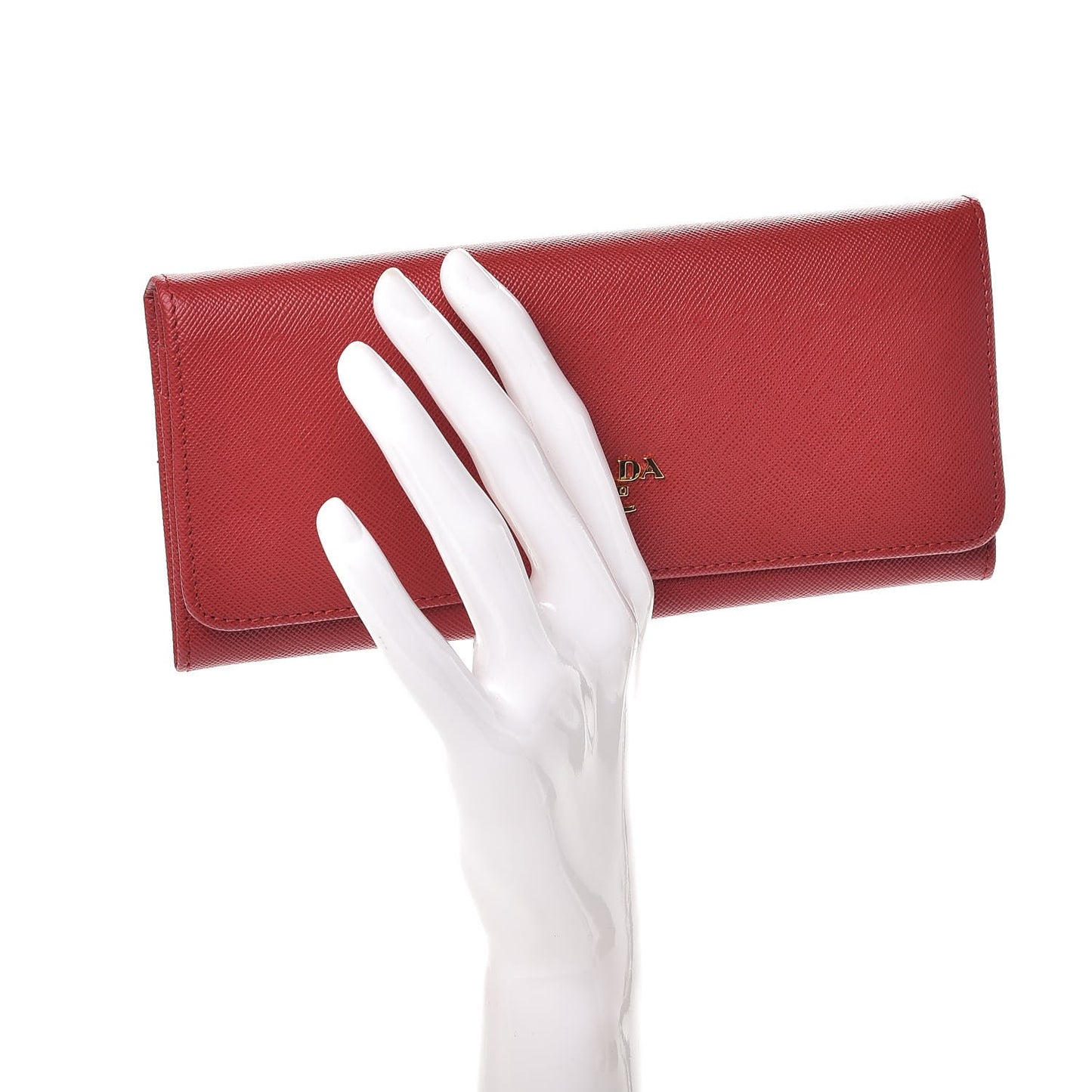 Saffiano Metal Continental Flap Wallet Fuoco