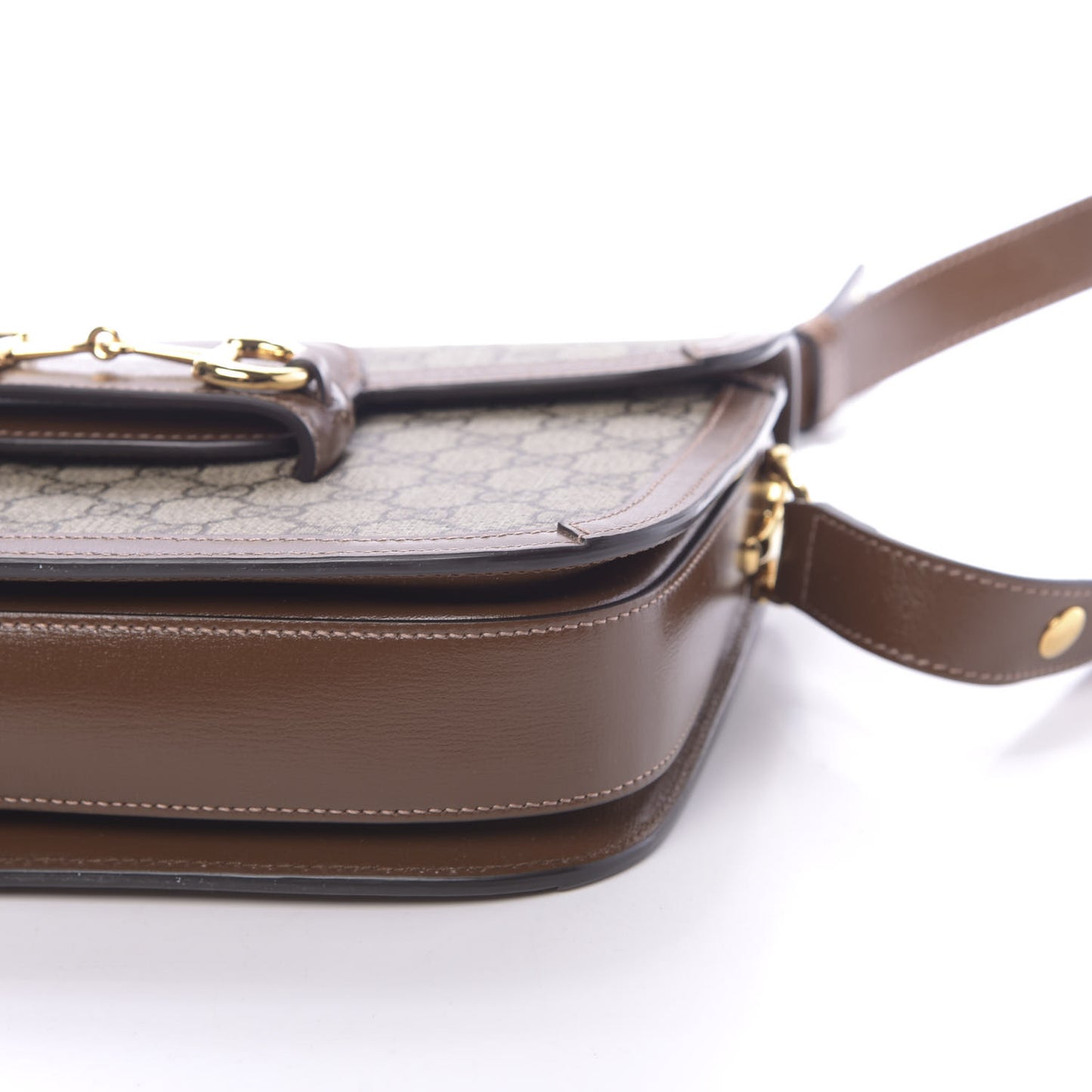 GG Supreme Monogram Horsebit 1955 Shoulder Bag Beige Brown Sugar