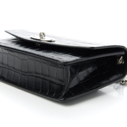 Mulberry Crocodile Embossed Calfskin Small Darley Black 7 of 11