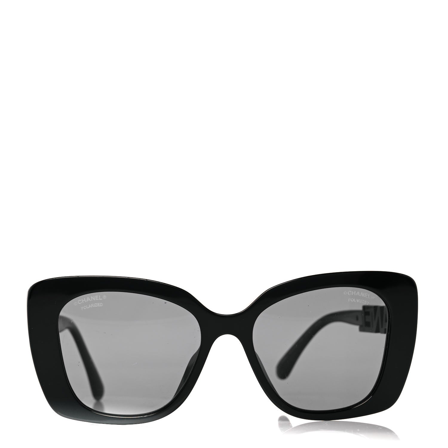 Chanel Acetate Strass Polarized Square Sunglasses 5422-B Black 2 of 7