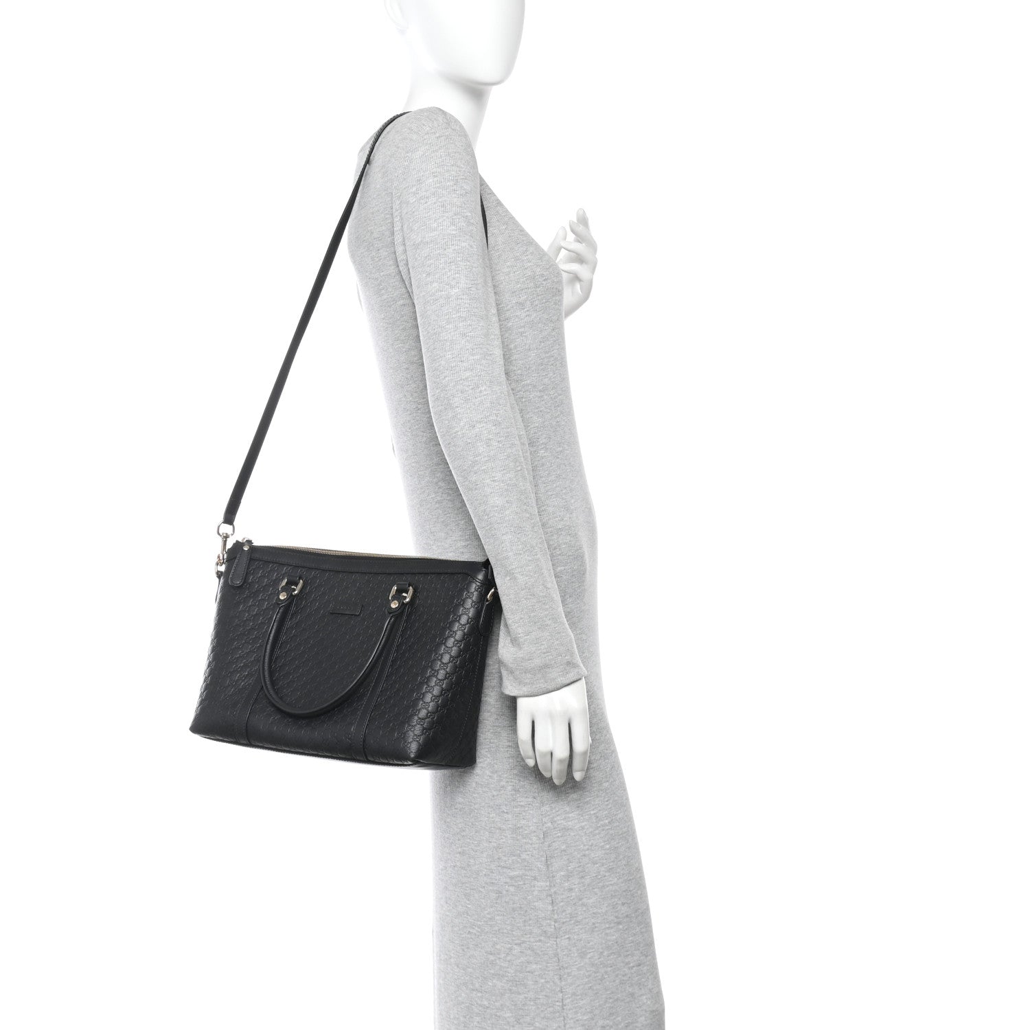 Gucci Soft Microguccissima Small Zippered Satchel Black 2 of 10
