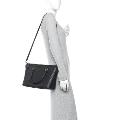 Gucci Soft Microguccissima Small Zippered Satchel Black 2 of 10
