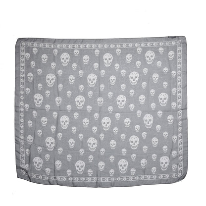 Alexander McQueen Silk Chiffon Skull Scarf Dark Grey 3 of 6