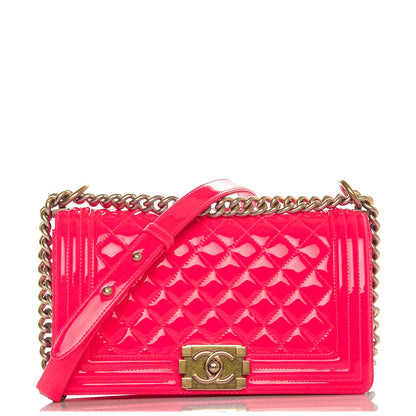 Chanel Patent Medium Boy Flap Pink 1 of 8