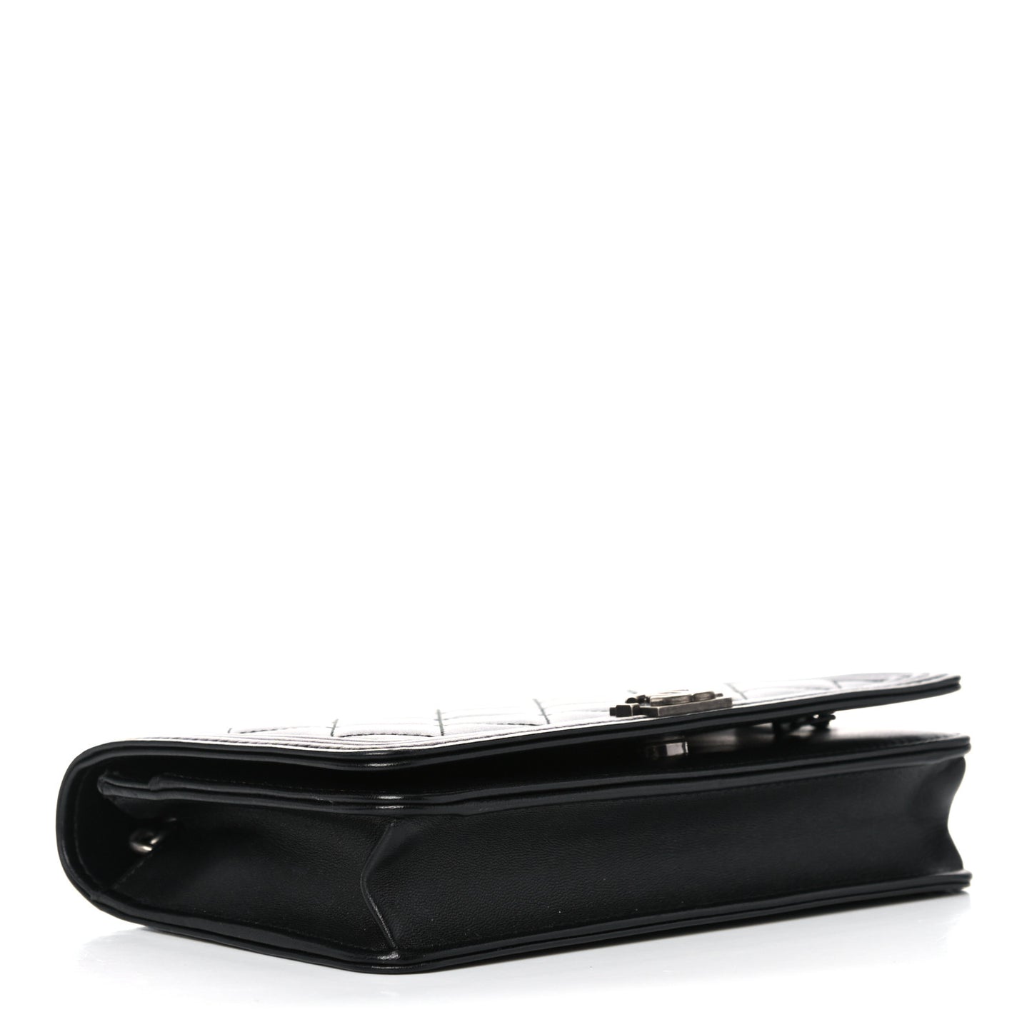 Lambskin Quilted Boy Wallet On Chain WOC Black