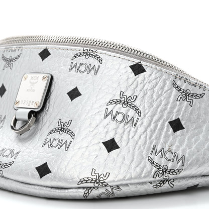 MCM Metallic Visetos Stark Belt Bag Silver 9 of 10