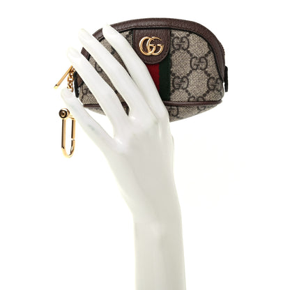 Gucci GG Supreme Monogram Web Ophidia Dome Key Pouch Beige New Acero 2 of 8